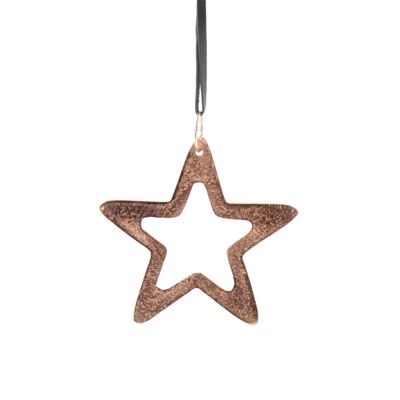 Aluminum star to hang, 10 x 10 cm, copper, 763021