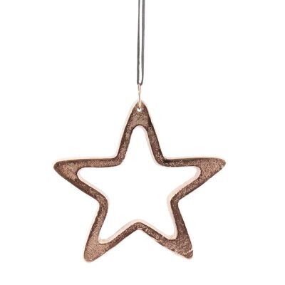 Aluminum star to hang, 14 x 13 cm, copper, 763014