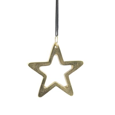 Estrella de aluminio para colgar, 10 x 10 cm, dorado, 762987
