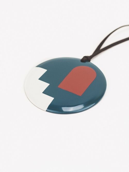 Pendentif Forêt en corne et laque tricolore