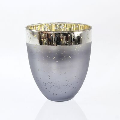 Lanterne en verre, 16 x 16 x 18 cm, gris/argent, 762444