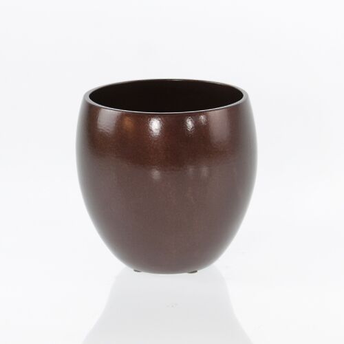 Keramik-Pflanztopf rund, 16 x 16 x 16cm, braun, 760433