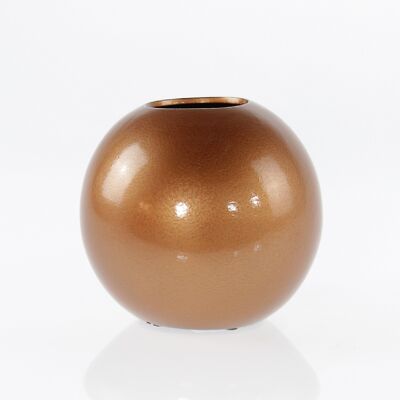 Vaso a sfera in ceramica, 20 x 20 x 20 cm, rame, 760365
