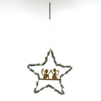 Ange en métal en étoile à suspendre LED, 40 x 1 x 39cm, 757716 1