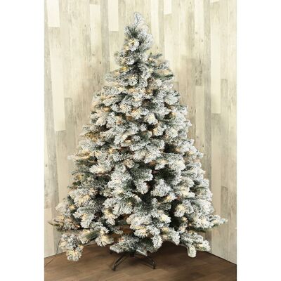 Sapin déco avec 210LED, 90 x 90 x 180 cm, enneigé, 757488