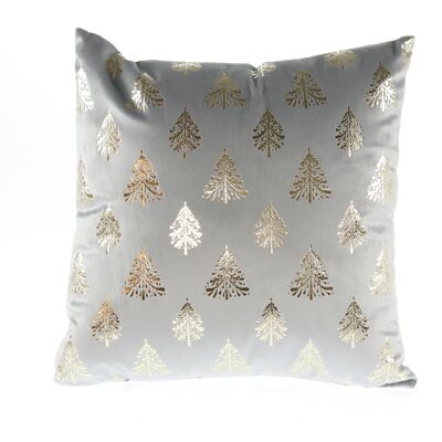 Decorative fabric cushion fir design, 40 x 40 x 10cm, champagne, 757105