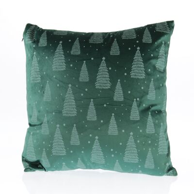 Decorative fabric cushion fir design, 40 x 40 x 10cm, green, 757082