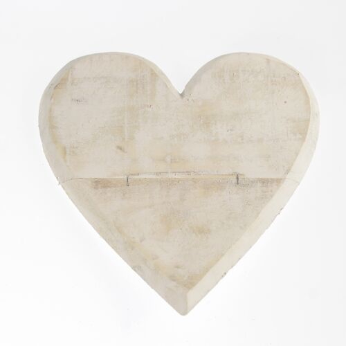 Holz-Herz zum Hängen, 25 x 25cm, weiß gewischt, 756702