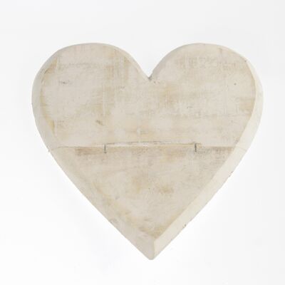Wooden heart for hanging, 25 x 25cm, wiped white, 756702