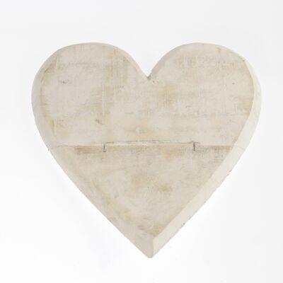 Cuore in legno da appendere, 25 x 25 cm, bianco pulito, 756702