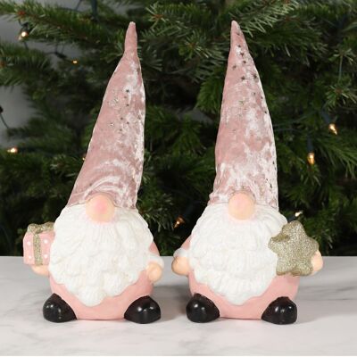 Ceramic pixies standing, 2-assorted, 17 x 12 x 32cm, pink, 756474