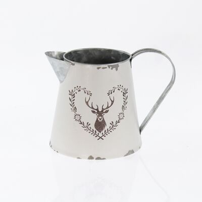 Metal jug reindeer design, 19 x 14 x 13.5cm, beige/brown, 756276