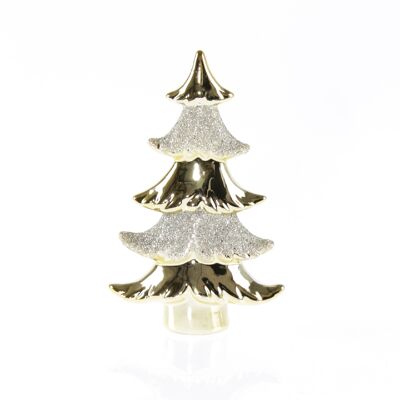 Sapin dolomitique avec paillettes, 9,5 x 4 x 15,3 cm, or, 756214