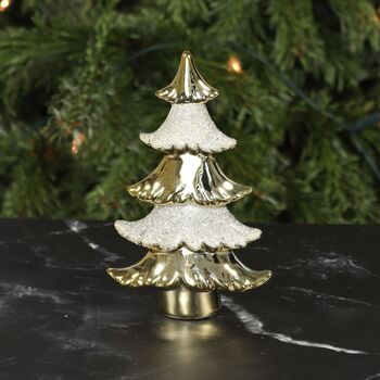 Sapin dolomitique avec paillettes, 9,5 x 4 x 15,3 cm, or, 756214 2