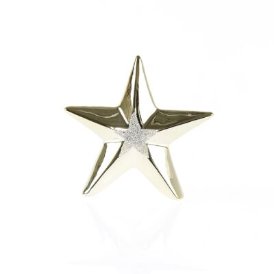 Étoile dolomitique avec paillettes, 12 x 3,6 x 11cm, or, 756153