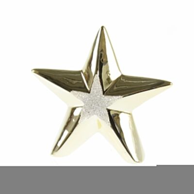 Dolomite star with glitter, 15.5 x 5 x 14.5cm, gold, 756139