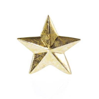 Dolomit-Stern zum Stellen, 13,5 x 2,5 x 12,7cm, gold, 756085