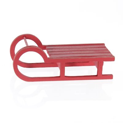 Wooden sled, 24 x 10.5 x 9cm, red, 755934