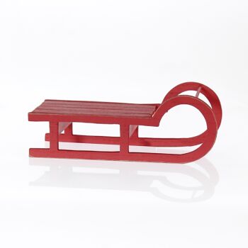 Luge en bois, 30 x 12,5 x 10,5 cm, rouge, 755910