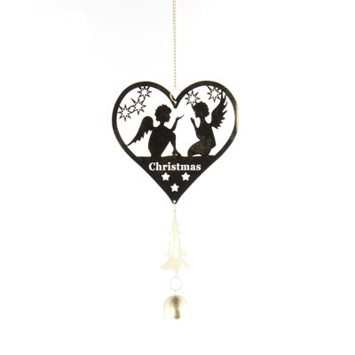 Metal hanger angel in heart, 13 x 1 x 47cm, gold, 755583