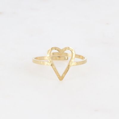 Golden Célian ring - heart