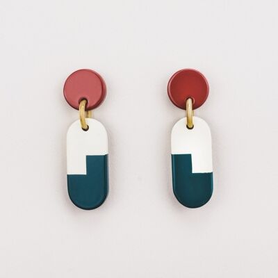 Pasiphae earrings in horn and tricolor lacquer