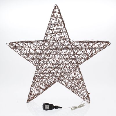 Estrella metálica para colocar 90LED, 70 x 10 x 70 cm, marrón, 754180