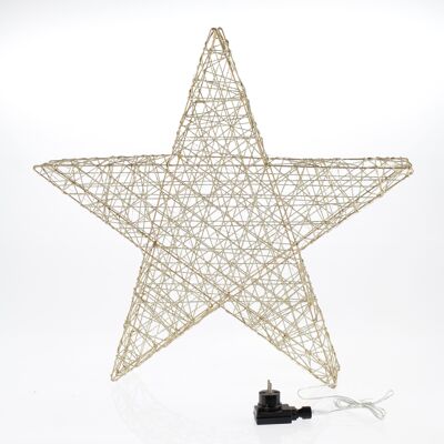 Estrella metálica para colocar 90LED, 70 x 10 x 70 cm, dorada, 754173