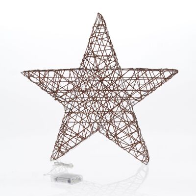 Estrella metálica para colocar 50LED, 50 x 8 x 50 cm, marrón, 754159