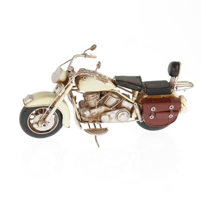 Metal motorcycle, 28 x 11 x 16cm, white, 753299