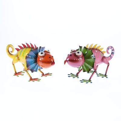 Metal lizard for standing, 2 assorted, 19.5 x 42.5 x 21cm, multicolored, 753183