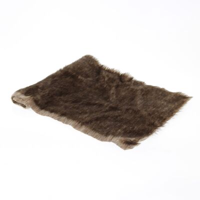 Decorative fur mat, 40 x 60 x 2cm, brown, 753145