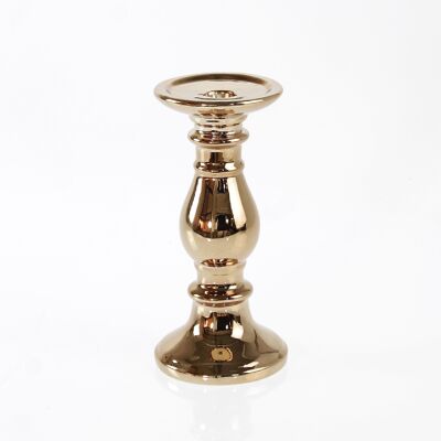 Dolomite candlestick, 9 x 9 x 19.5 cm, copper, 752445