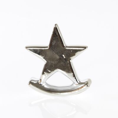 Estrella de dolomita sobre balancín, 10 x 2,5 x 12 cm, plata, 752254