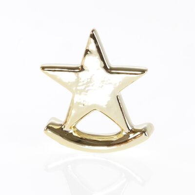 Estrella de dolomita sobre balancín, 10 x 2,5 x 12 cm, dorado, 752247