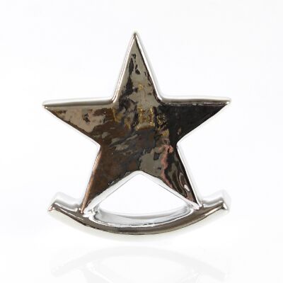 Dolomite star on seesaw, 13 x 3.5 x 15.5 cm, silver, 752223
