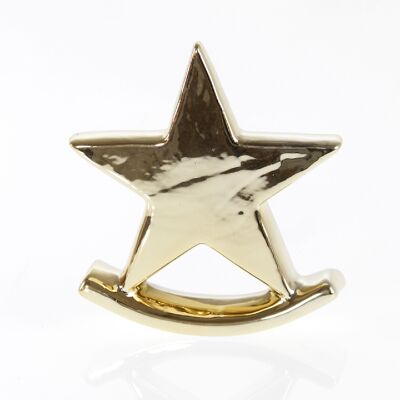 Estrella de dolomita sobre balancín, 13 x 3,5 x 15,5 cm, dorado, 752216