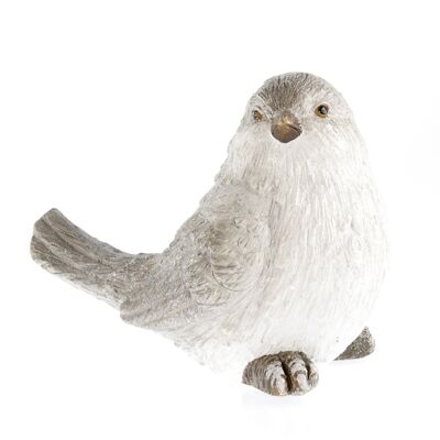 Magnesia-Vogel geflittert, 31,5 x 20 x 25 cm, weiß/silber, 752162