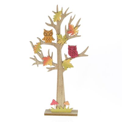 Wooden autumn tree to stand on, 25 x 5 x 47 cm, multicolored, 750656