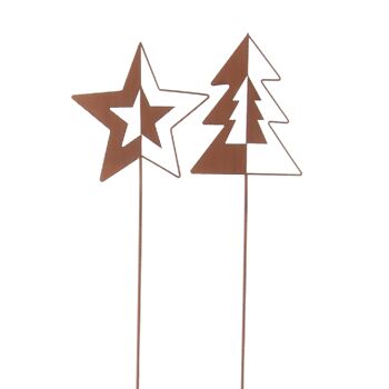 Cheville métallique étoile/sapin 2-assortis, 18 x 0,3 x 100 cm, rouille, 750519 1