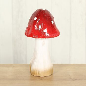 Champignon debout en céramique 11 x 11 x 20,8 cm Rouge/Blanc 749834 2