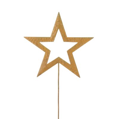 Metal plug star, 14 x 0.3 x 57.5 cm, rust-colored, 748875