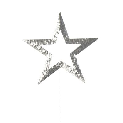 Enchufe estrella de metal, 14 x 0,3 x 57 cm, plateado, 748820