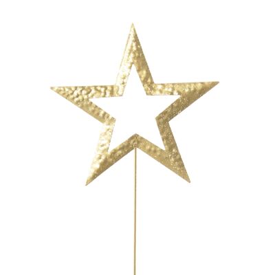 Metal plug star, 14 x 0.3 x 57 cm, gold, 748813