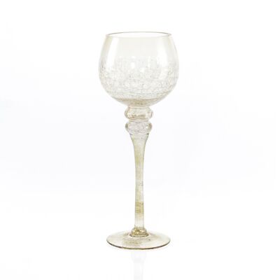 Glass goblet on foot, 13 x 13 x 35 cm, champagne, 748158