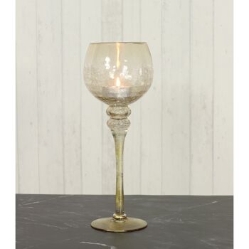 Gobelet en verre sur pied, 13 x 13 x 35 cm, champagne, 748158 2