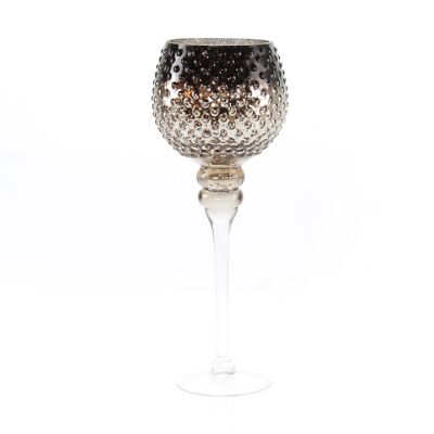 Glass goblet, nubbed, 13 x 13 x 35 cm, brown, 748134