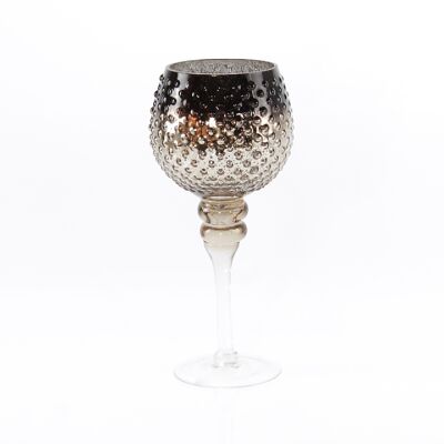 Glass goblet, nubbed, 13 x 13 x 30 cm, brown, 748127