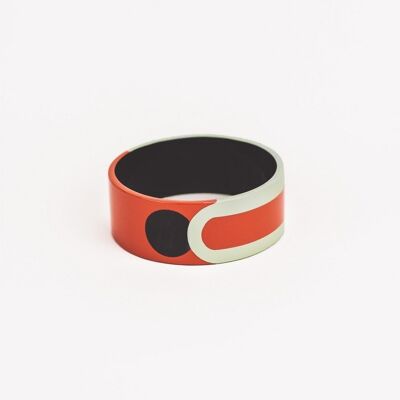 Theseus bracelet in horn and orange and green lacquer