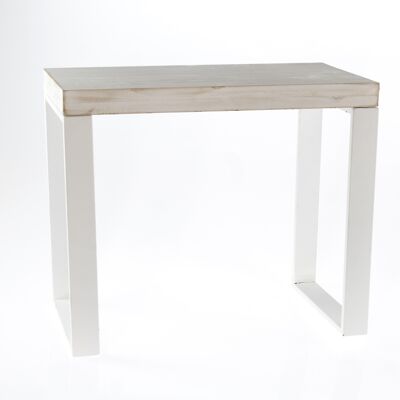 Banc déco en bois, 46 x 24 x 39 cm, blanc, 747854